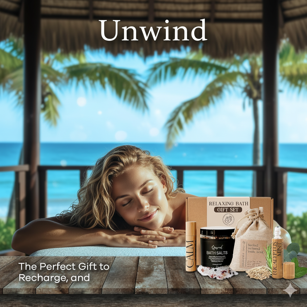 Soulistic Root Relaxing Bath Gift Set. Vegan Aromatherapy Spa Ritual Essential Oil Self-Care Bundle. Clean Beauty Wellness Kit