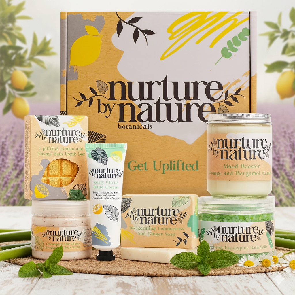 Citrus Self-Care Collection | Relax & Uplift Spa Gift Set | 6-Piece Vegan & Eco-Friendly Wellness Bundle