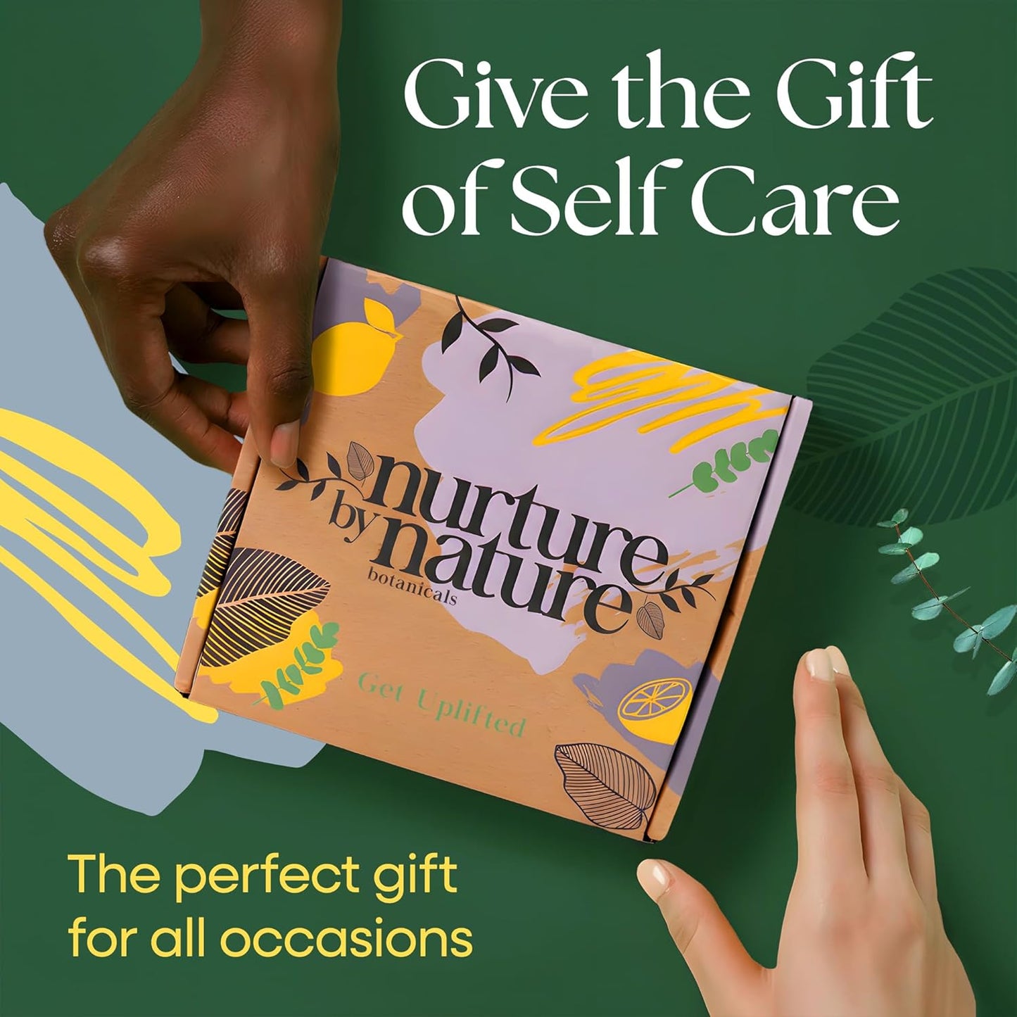 Nurture by Nature RELAX & UPLIFT Spa Set  6-Piece Energizing Vegan Wellness Bundle  PETA-Certified Citrus Self-Care Collection