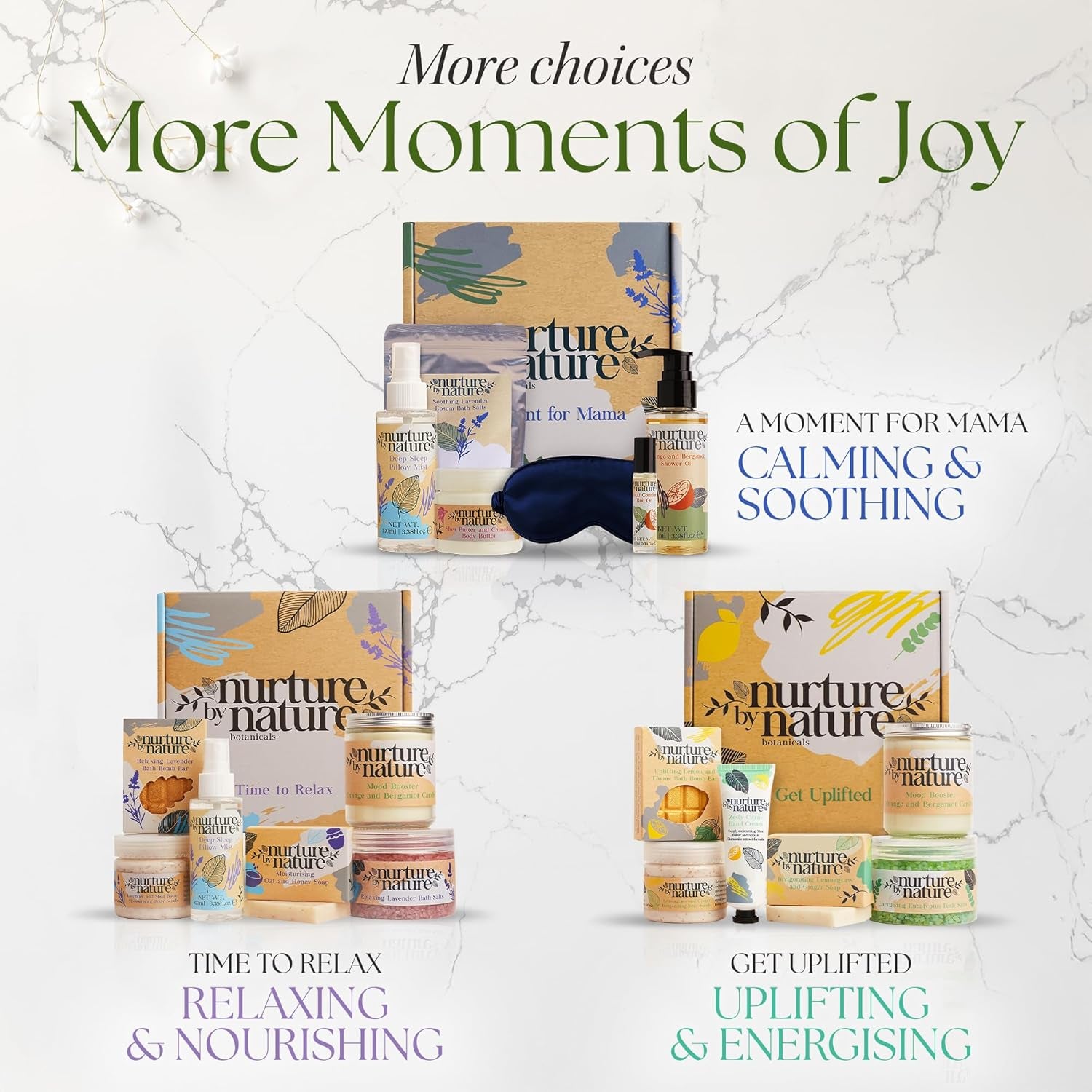 Nurture by Nature RELAX & UPLIFT Spa Set  6-Piece Energizing Vegan Wellness Bundle  PETA-Certified Citrus Self-Care Collection