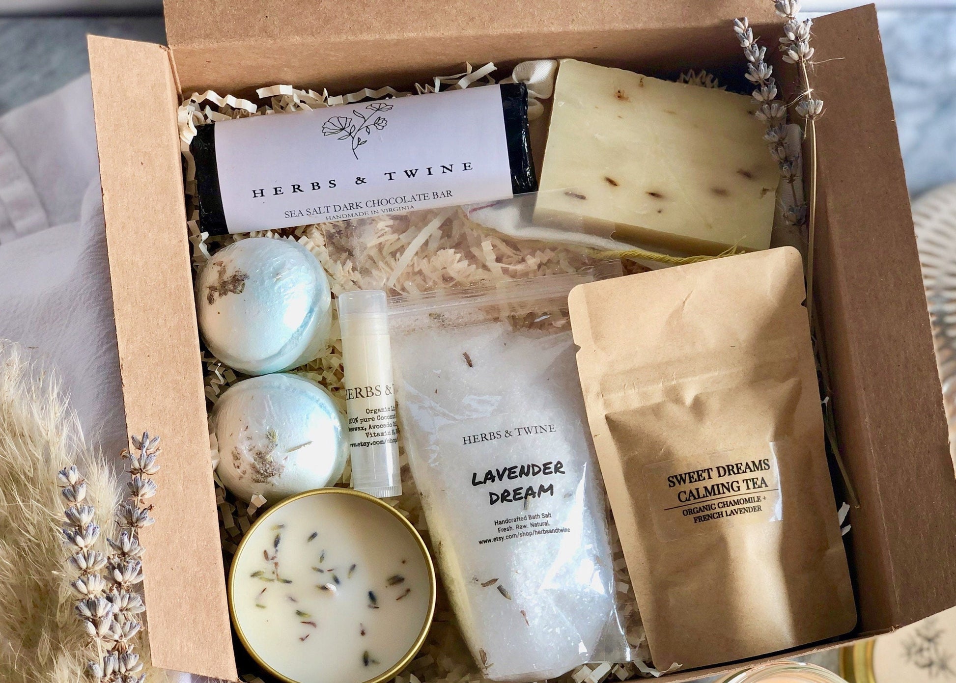 Lavender Gift Set | Relaxation Spa Gift Basket | Gifts for Her | Soap Gift Set | Aromatherapy Gift Basket | Organic Spa Gift Set| Lavender